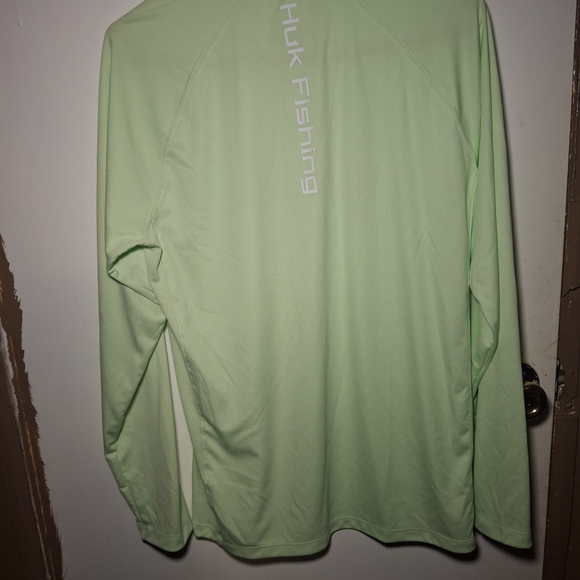 Huk Men's Light Green Long Sleeve Shirt - Picture 6 of 6
